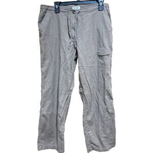 Christopher Banks Pants Women Size 14 Brown Linen Rayon Minimalist Lagenlook